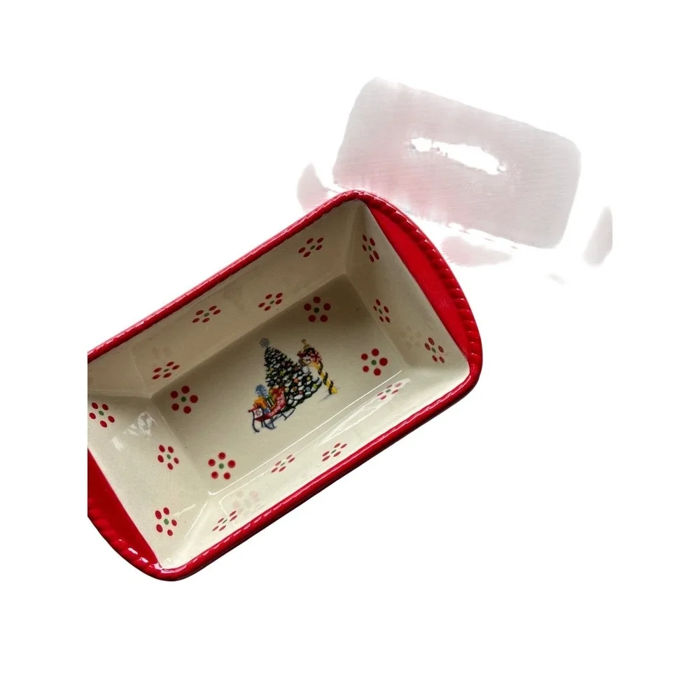 Temp-tations by Tara Holiday 12 oz Ceramic Mini Loaf Pan with Lid Christmas Tree